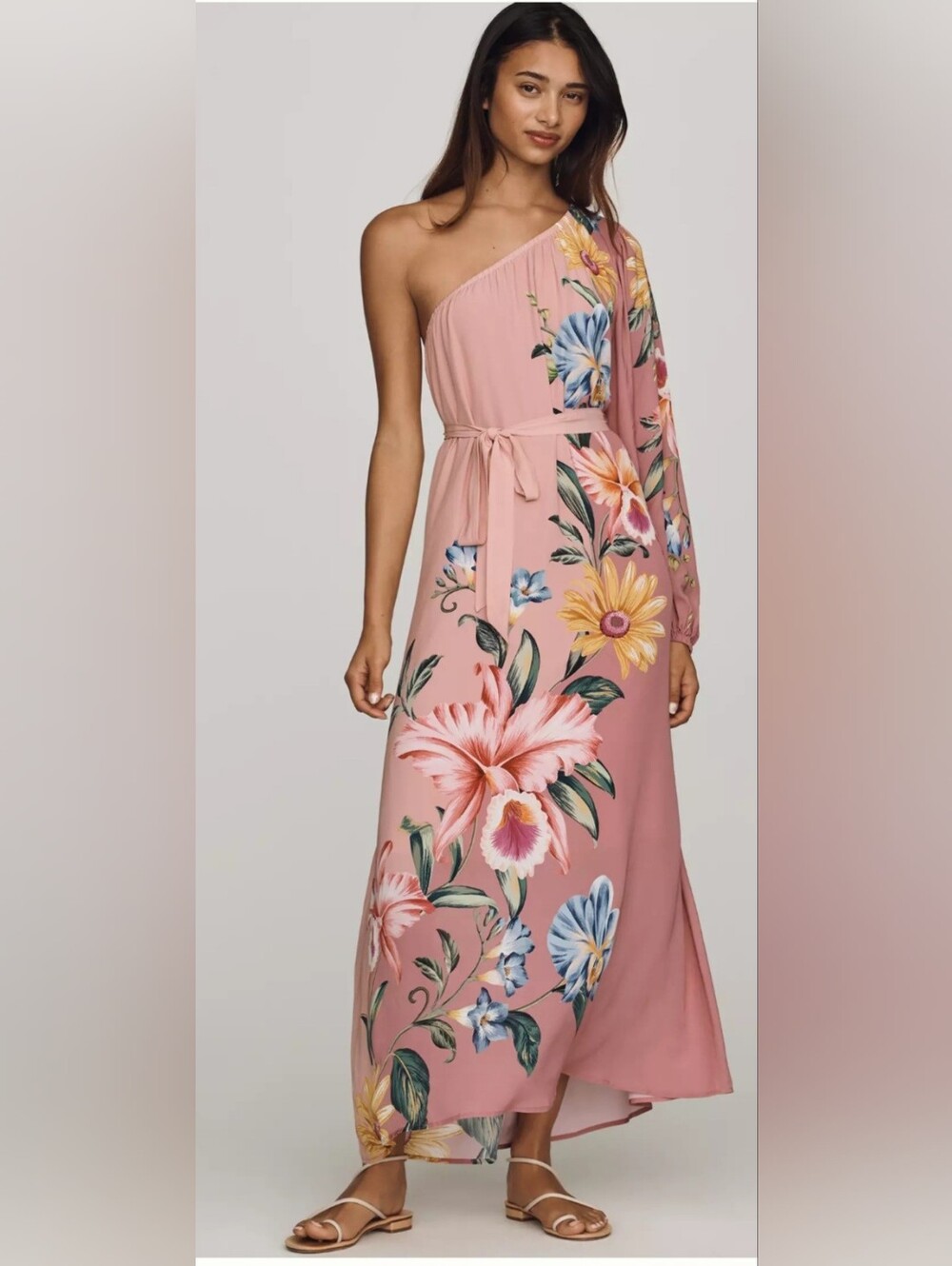 Anthropologie x Farm Rio One-Shoulder Maxi Dress Size Medium